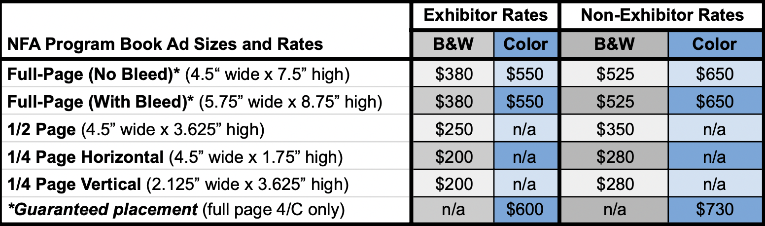 Program Book Rates